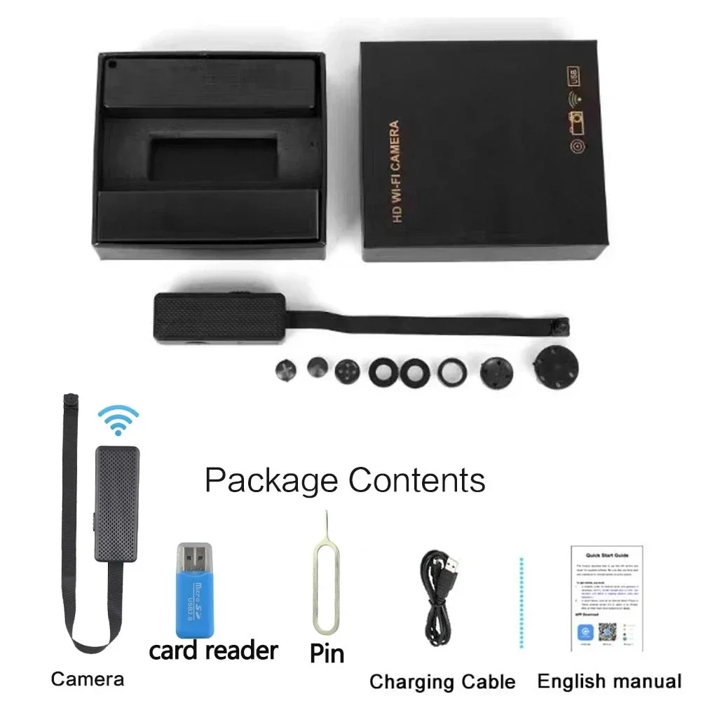 DIY small wireless camera,4K high-definition portable mini camera, WIFI connection, remote viewing, mobile monitoring 4