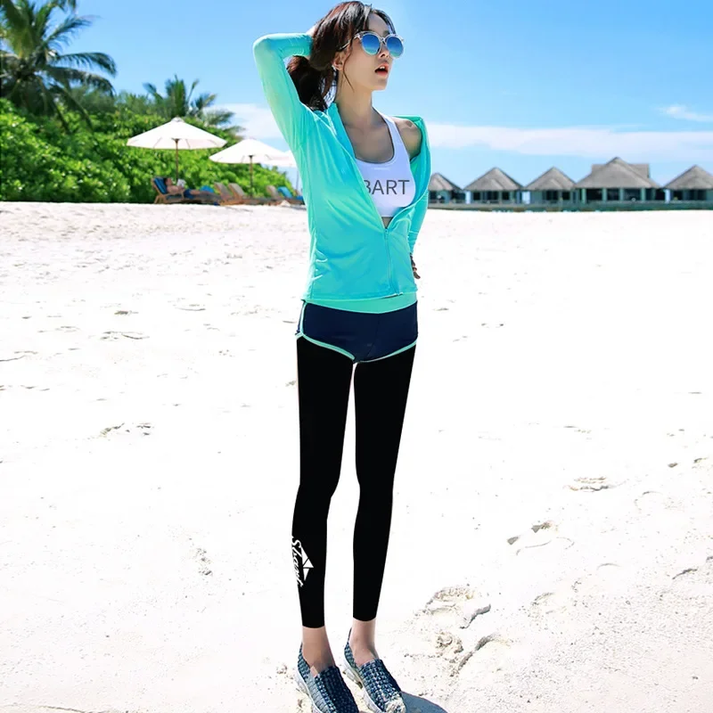 Sbart Rash Guard Long Sleeve Top T-shirt Women Men Lycra Swimsuit Triathlon Tops Beach Water Sport Surfing Diving Suit Front Zip