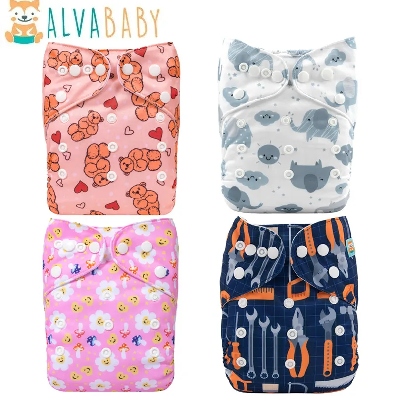 U Pick ALVABABY Reusable Baby Cloth Diaper with Insert Washable Pocket Cloth Nappy Baby 3-15kg 1pc Microfiber Insert cloth diapers cloth diaper insert