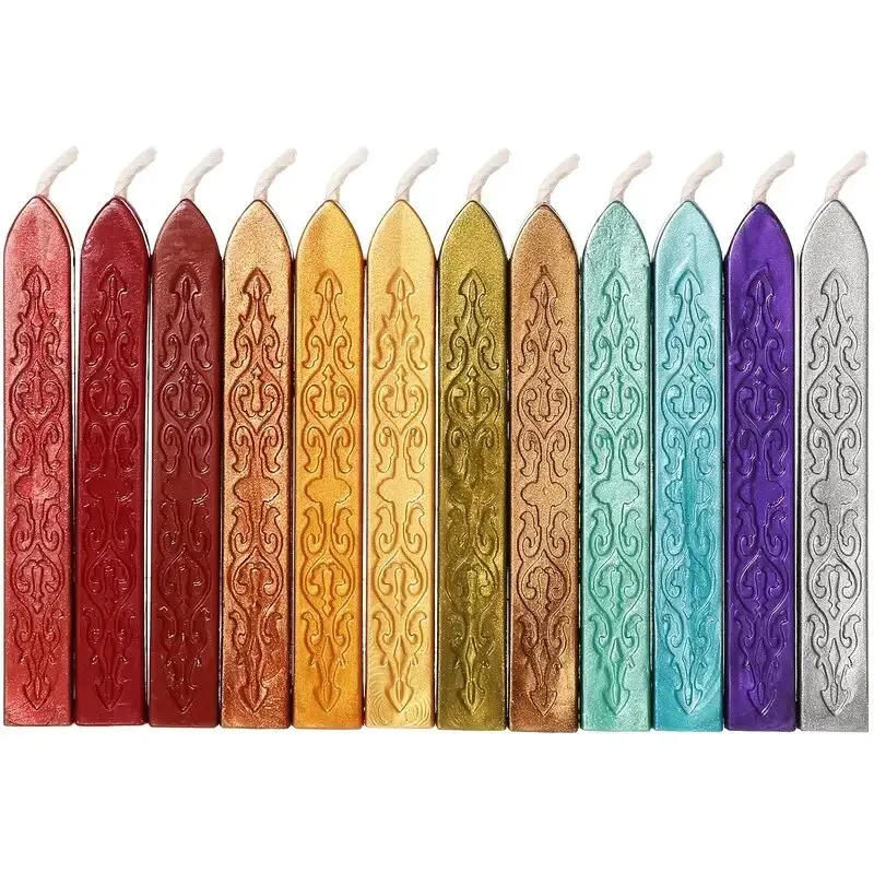 Wax Seal Sticks 12 Pieces With Wicks for Seal Stamp