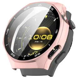 Durable Protective Glass and Bumper Set - Anti - Scratch Screen Protector and Hard PC Case for Huawei GT6 Pro 46mm (Lettering Pink)