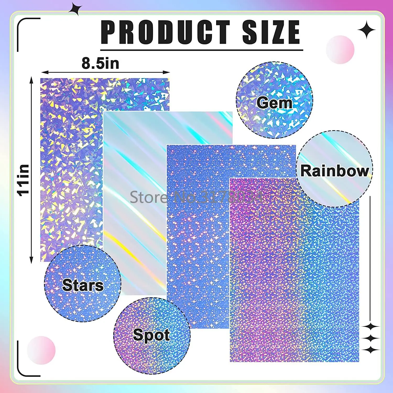 10Sheets Holographic Sticker Paper Vinyl Sticker Paper for Ink Jet Laser  Printer Printable Adhesive Waterproof Dries Quickly - AliExpress