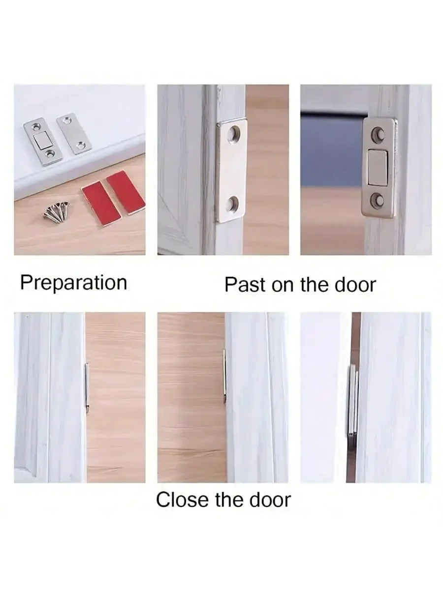 Magnetic Cabinet Catches Door Stops Magnet Invisible Soft-Catch Ultra-Thin Hidden for Furniture