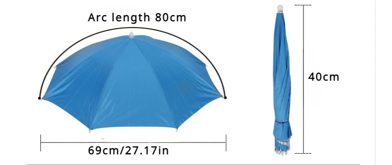 1PC Fishing Hat Umbrella Children Adult Large Hat Head Wearing Umbrella Hat Men and Women Outdoor Folding Weather Umbrella
