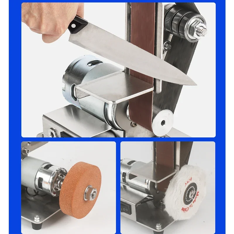 Electric Belt Machine Sander 110-240V Sanding Grinding Polishing Machine Abrasive Belts Grinder DIY Polishing Cutter Edges 6