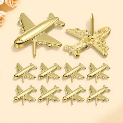 24Pcs 비행기 모양 금속 압정 게시판 사진용 튼튼한 압정 지도 홈 오피스 사용 비행기 핀