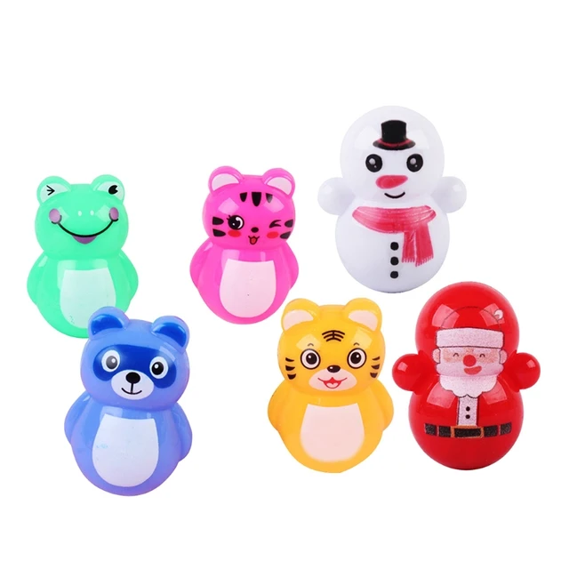 Festival Tumbler Toy Set of 20pcs Toddler Bathtub Toy Cartoon Roly-Poly Mini Doll for Christmas Stocking Stuffer & Gift 2