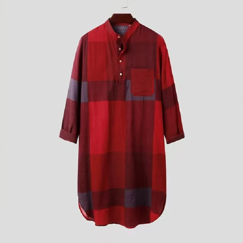 Spring Autumn New Multicolor Fashion Long Sleeve Shirt Man High Street Casual Button Loose Pure Cotton Mid-length Y2K Pullovers