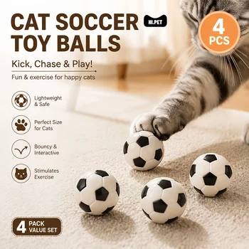 4 giocattoli da calcio per gatti: palla rimbalzante interattiva per gattini e gatti adulti: il giocattolo perfetto per l'intrattenimento al coperto