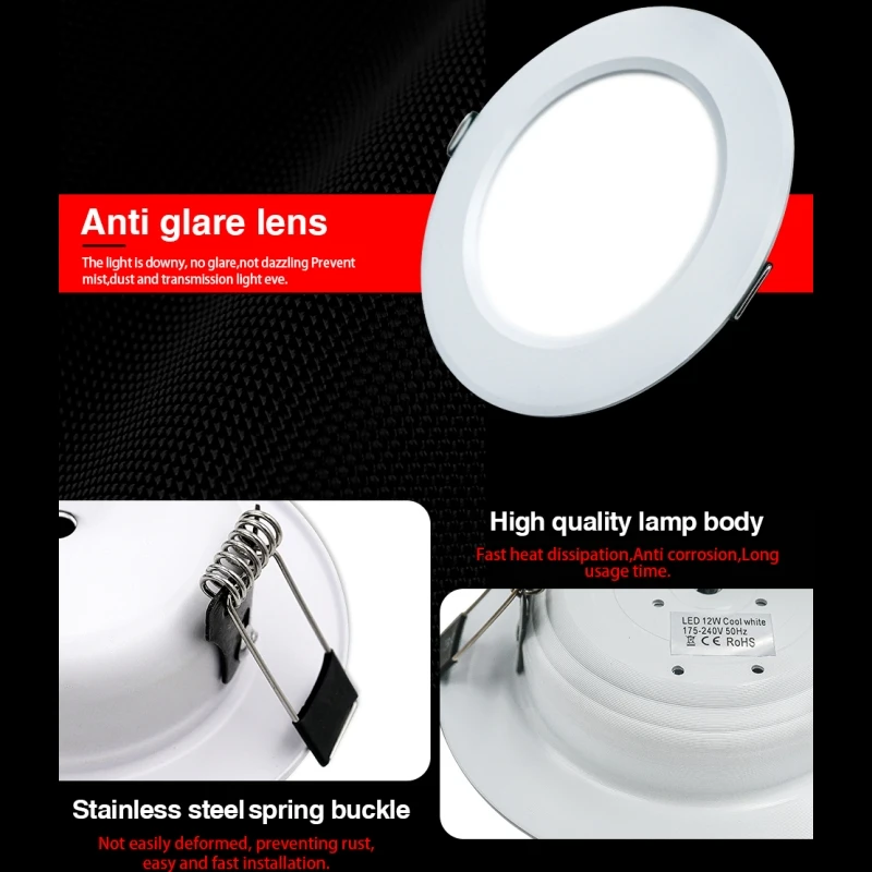 2-8pcs LED Downlight 220V Panel Lights 3W 5W 7W 9W 12W 15W Recessed Led Ceiling Down Light for Home Decor Lighting Spot Lamp