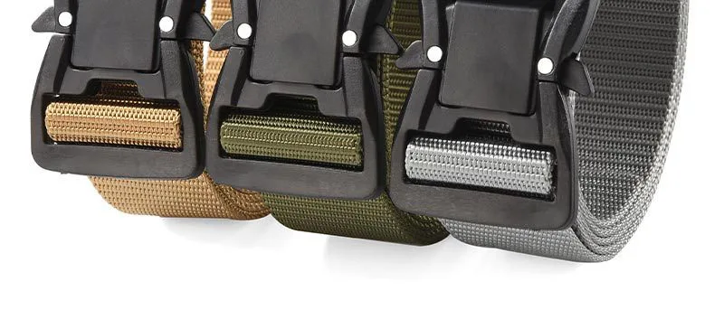 Plus Large Long Size 125 140 160 180cm Men's Belt Canvas Multi-functional Tactical Quick Release Magnetic Alloy Buckle Waistband