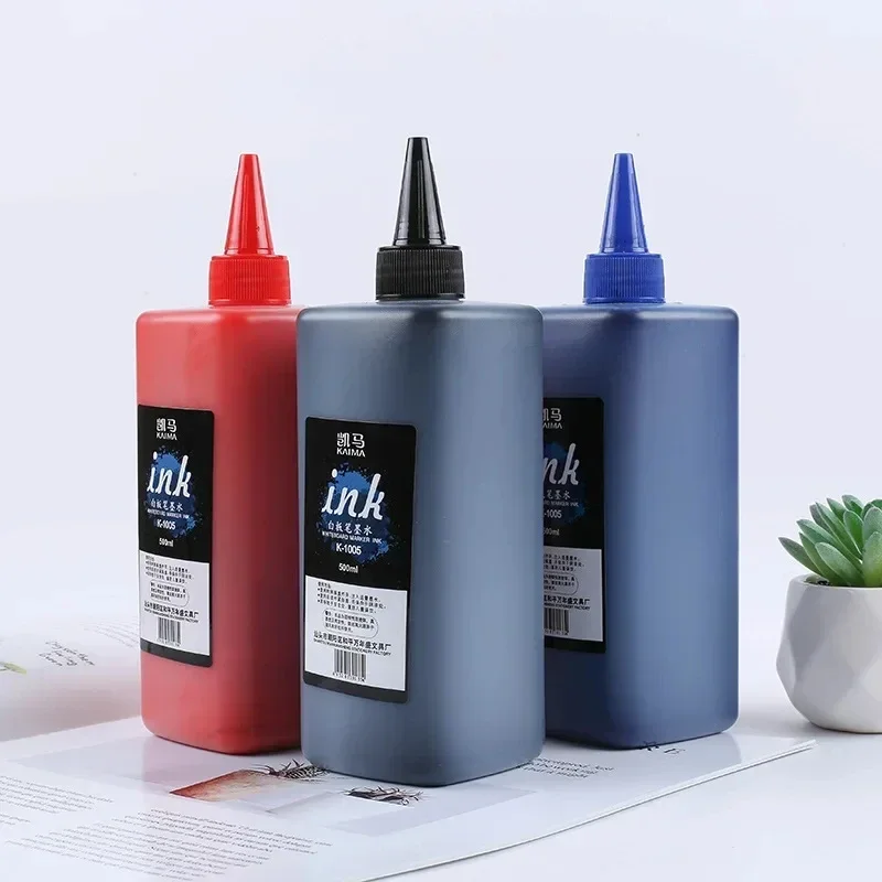 500ML Large Bottle Ink Whiteboard Marker Ink Refillable Teaching Erasable Whiteboard Marker Refill Liquid Waterproof