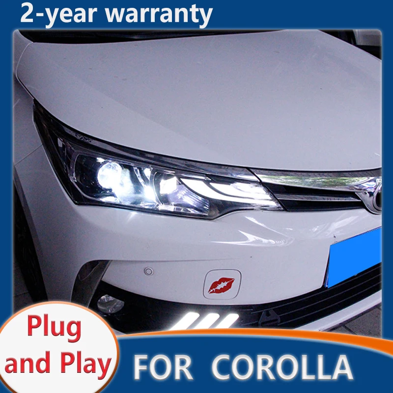 

Headlight For Toyota Corolla Headlights LED DRL 2018 2019 head lamp Running lights Bi-Xenon Beam Fog lights angel eyes