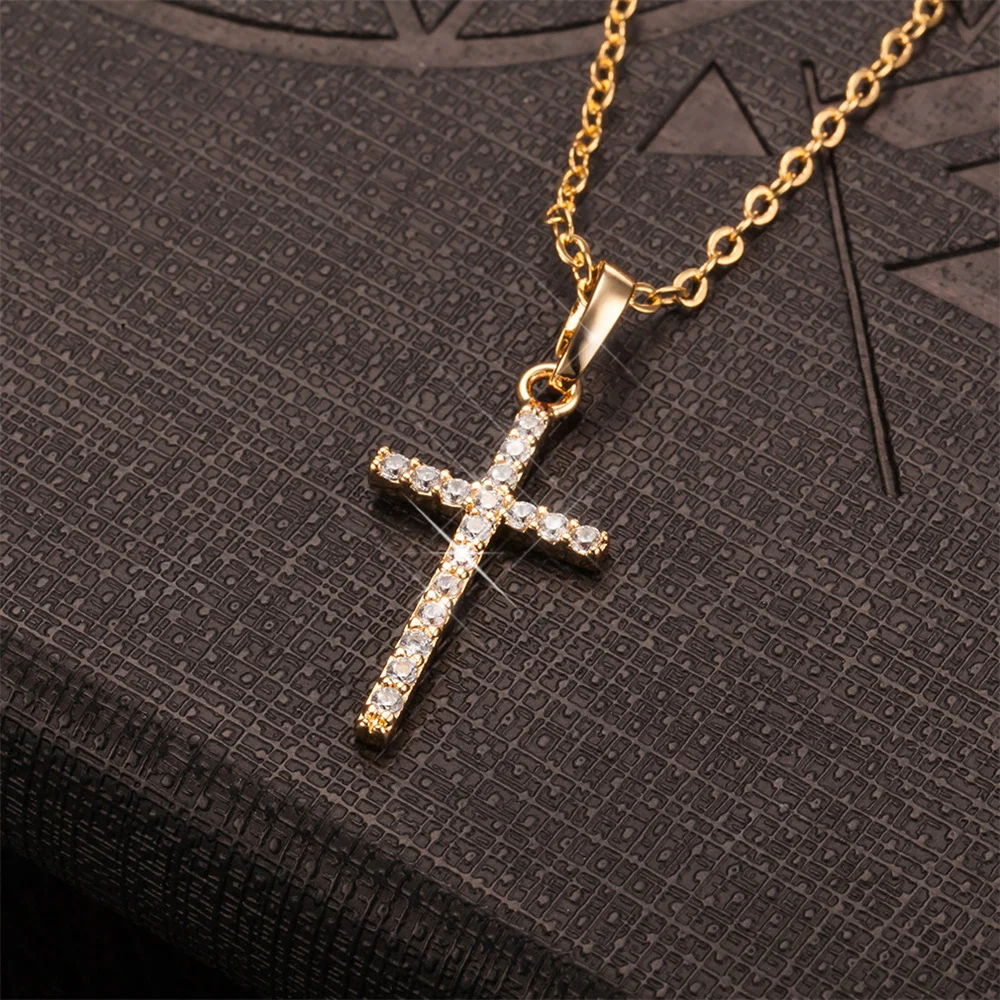 

Cross Pendant Advanced Golden Silvery Exquisite Necklace Zircon Pave CZ For Women&Men Fashion Jewelry Decoration Gift 2024