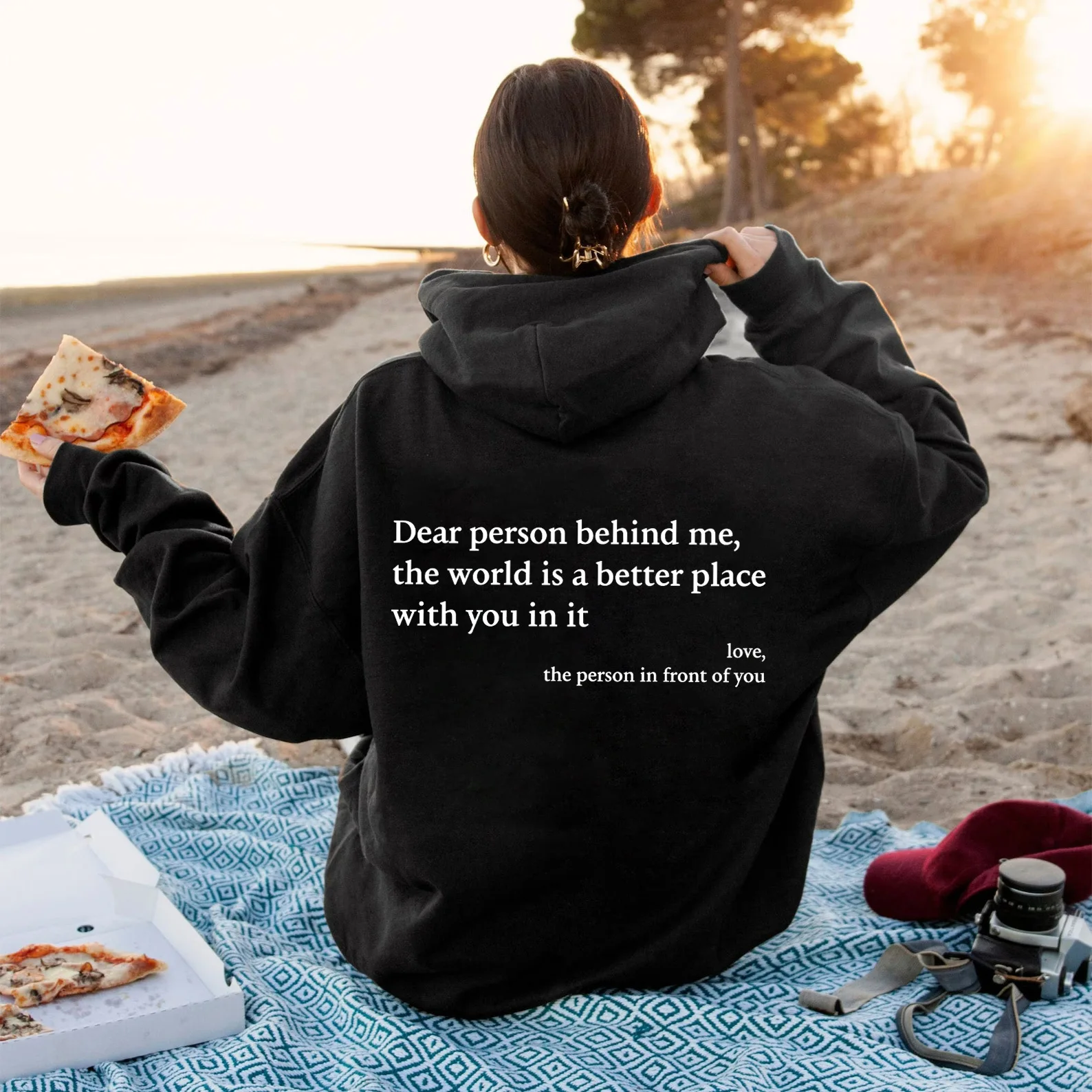 

Autumn Pullover Hooded Women Young Lady Printed Letter Dear Person Behind Me Hoodie Oversize Aesthetic Hoody Sweatshirt Tops