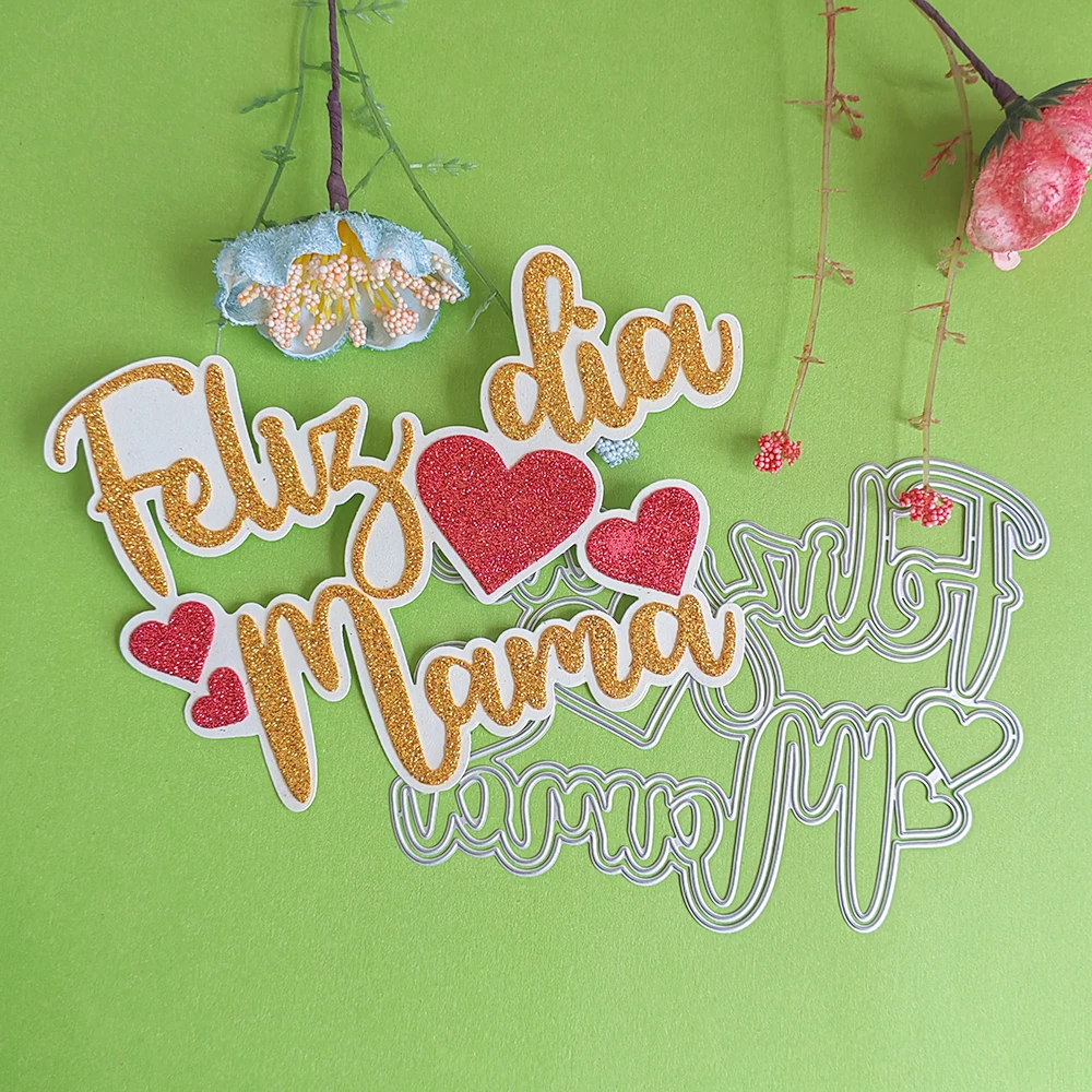 

EXQUISITE SPANISH FELIE DIA MAMA cutting dies DIY scrapbook, embossed card, photo album decoration, handmade crafts