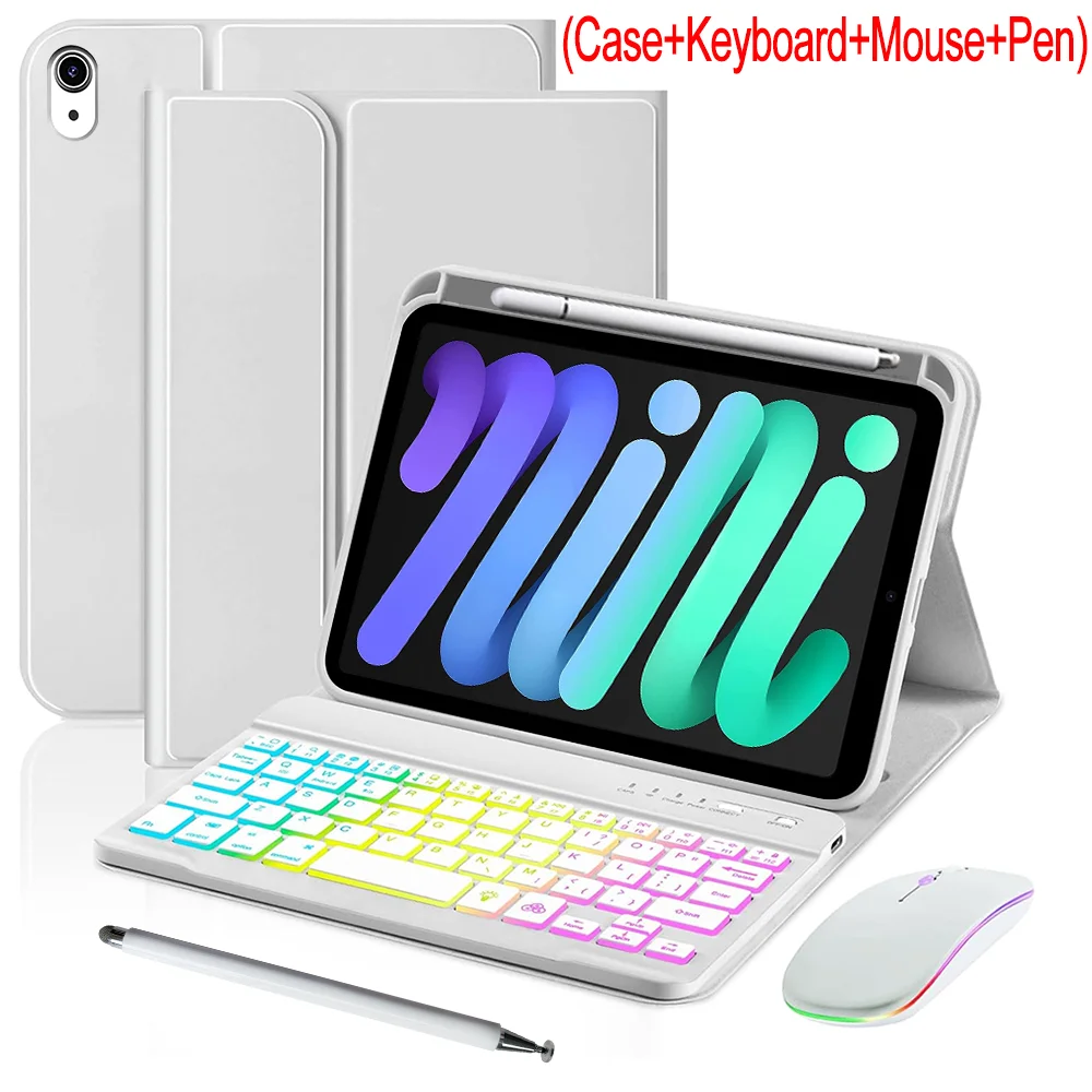 Enhanced Backlit Keyboard Case with Mouse and Stylus