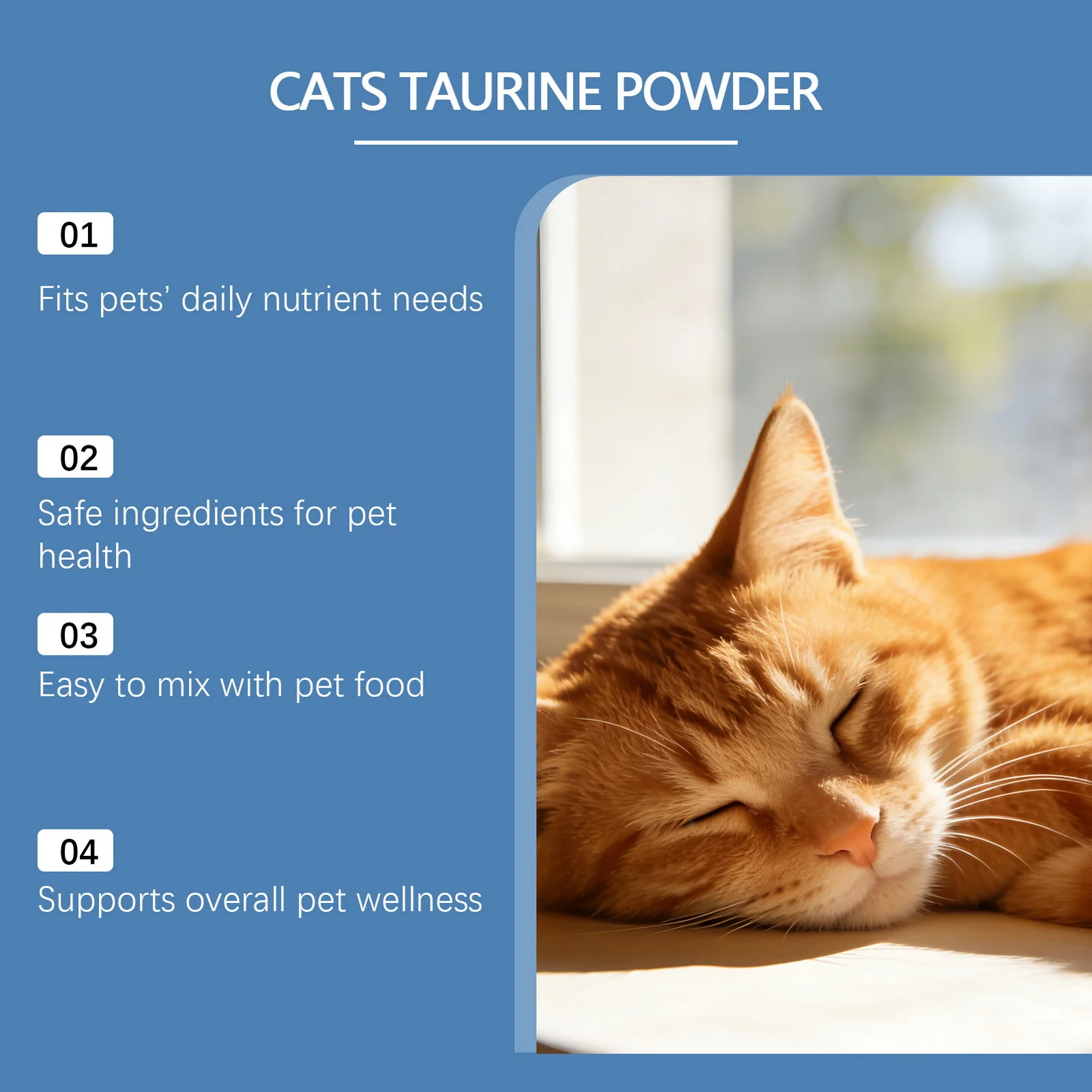 Taurine Powder for Cats – Support Heart & Vision Health