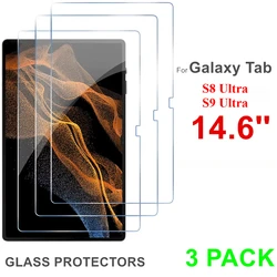 Ultimate Clarity Tempered Glass Screen Protector 3-Pack for Tablets - 14.6'' Screen Protective Film (S8 S9 Ultra 14.6)