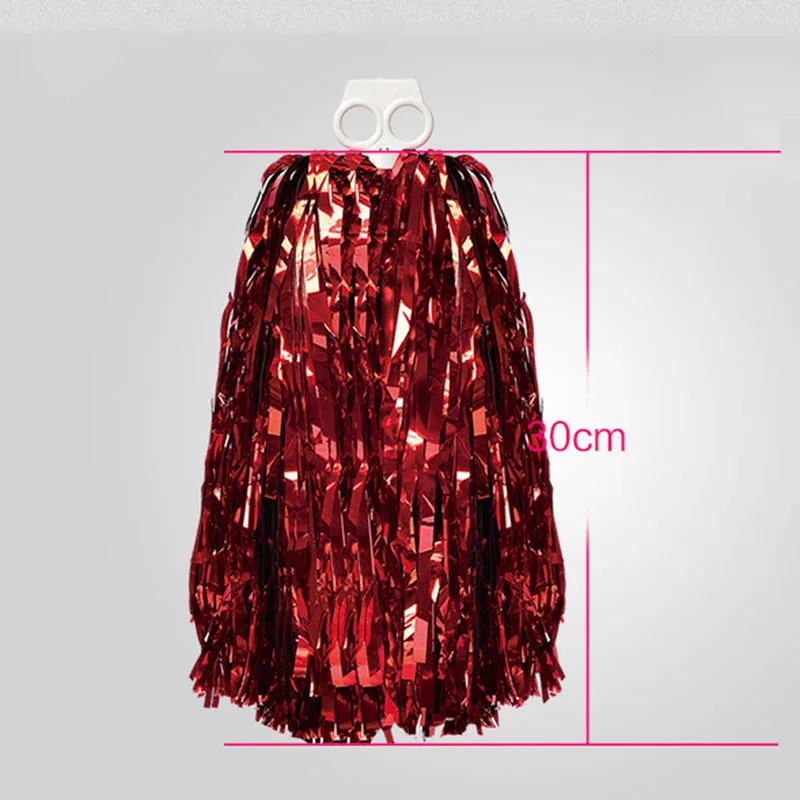 2Pc 30cm Cheerleading Pom Pons Handed Ball-flower Practical Bright Color Glitter for Basketball Sports Dance Cheerleader