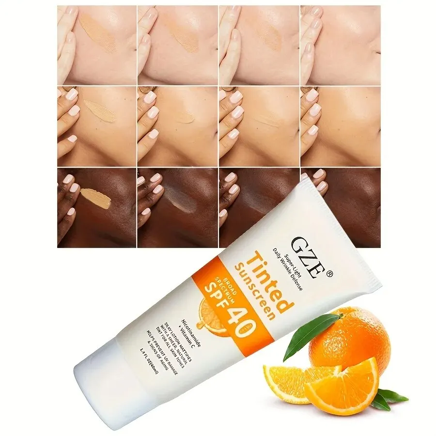 GZE Tinted Sunscreen with SPF 40 Hydrating Mineral Sunscreen With Zinc Oxide & Titanium Dioxide Sheer Tint for Healthy Glow