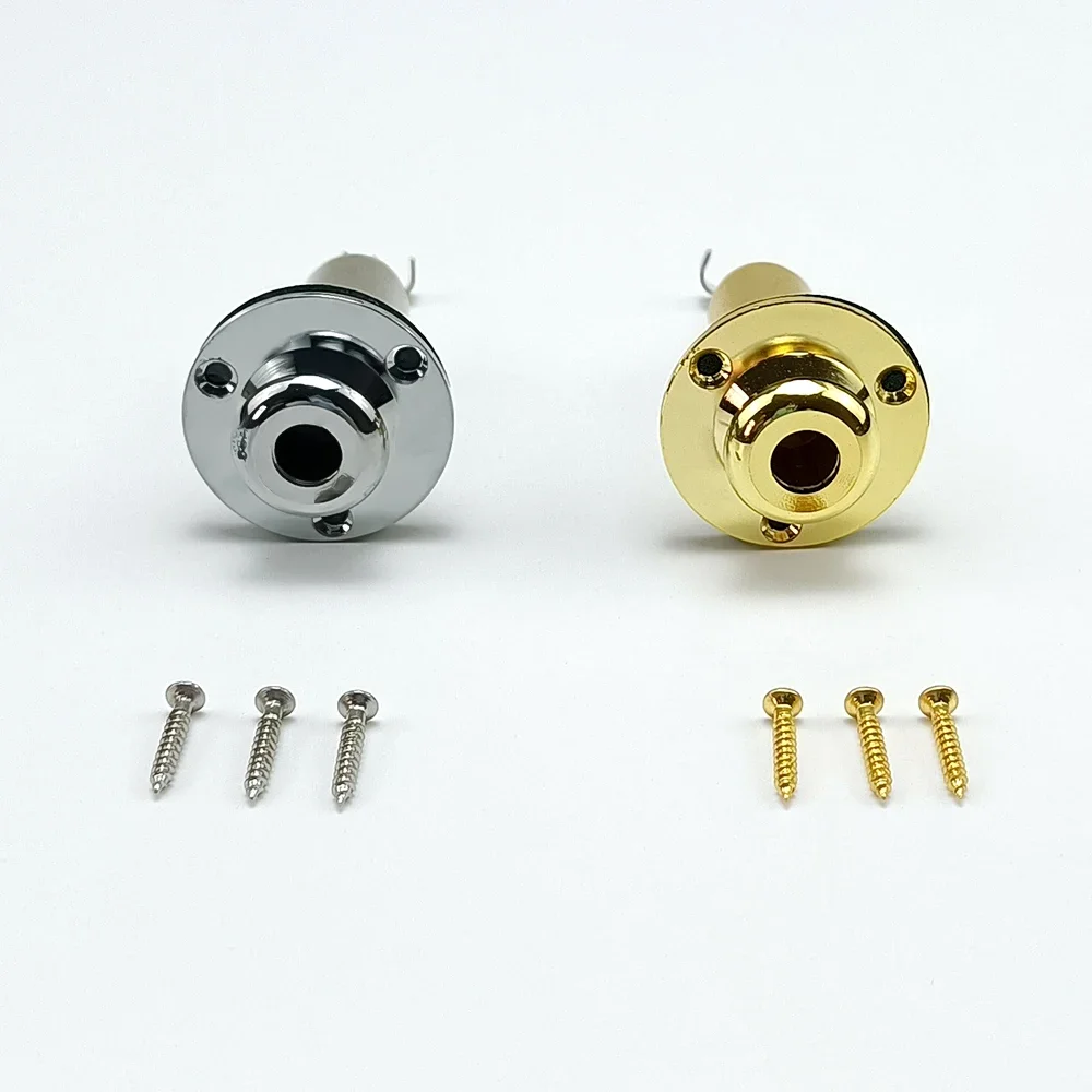 Akustische Elektrische Gitarre Mono End Pin Endpin Jack Buchse Stecker 6,35mm 1/4 Zoll Kupfer Material mit Schrauben Gitarre Teile zubehör