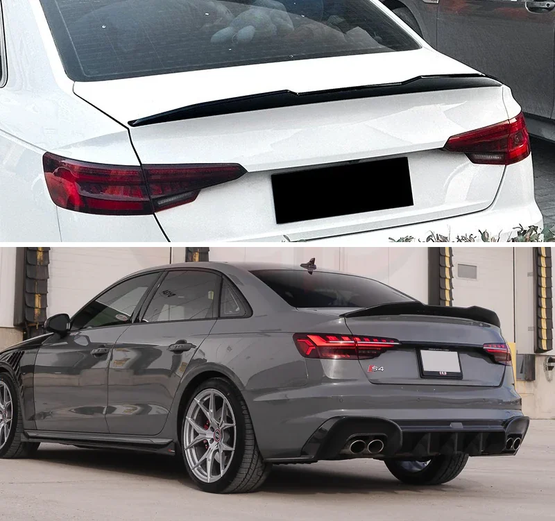 Für Audi Zubehör A4 B8.5 Limousine 2013-2016 Auto Ducktail Heckspoiler Hochglanz Schwarz Gummi Universal 121cm – Detail 3