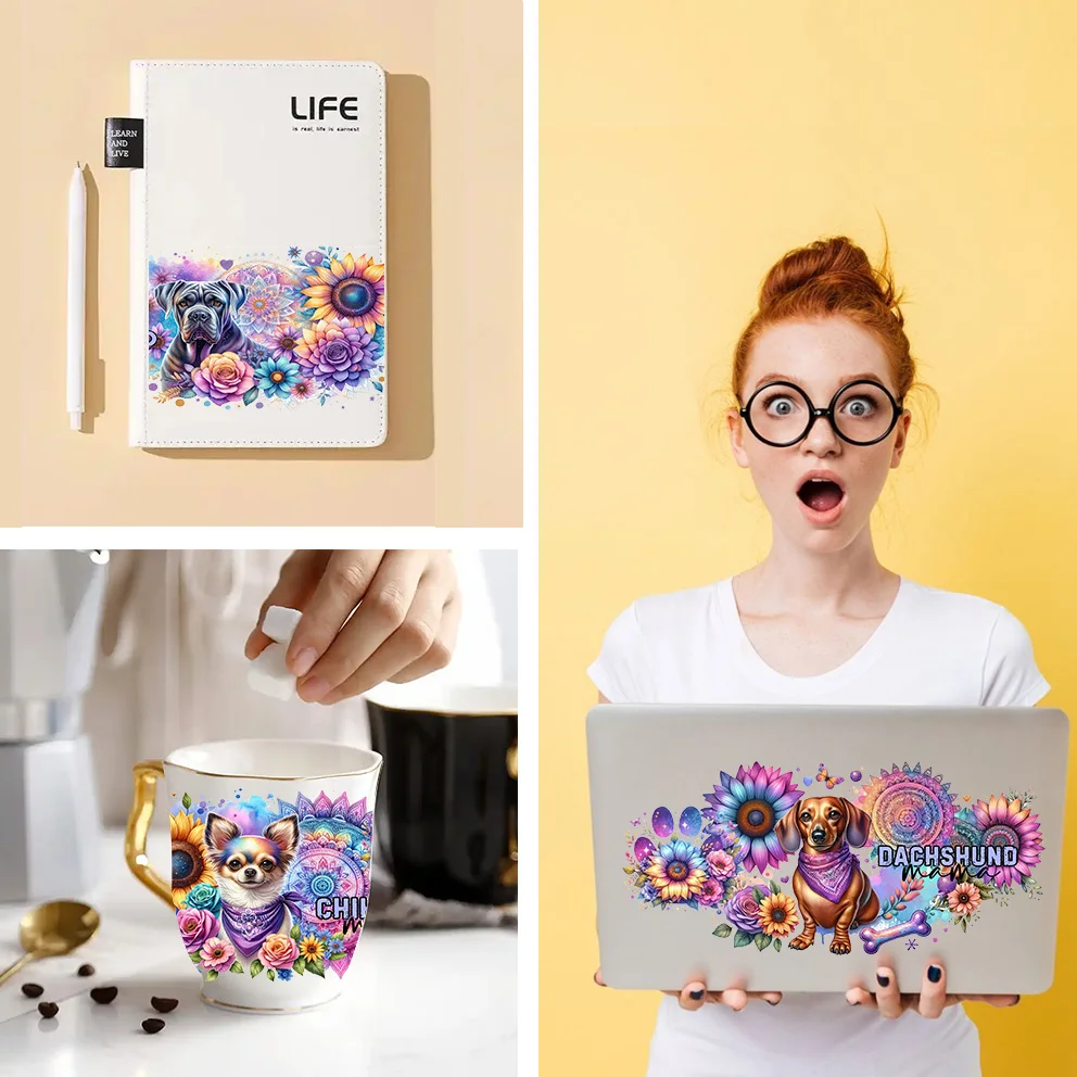 3D Stickers Cup Wraps Sticker Cups UV DTF Wrap Transfer Dog UV DTF sticker peel waterproof DIY Decals 3D transfers uvdtf crystal stickers 16oz uv dtf cup wraps for Libbey Glasses