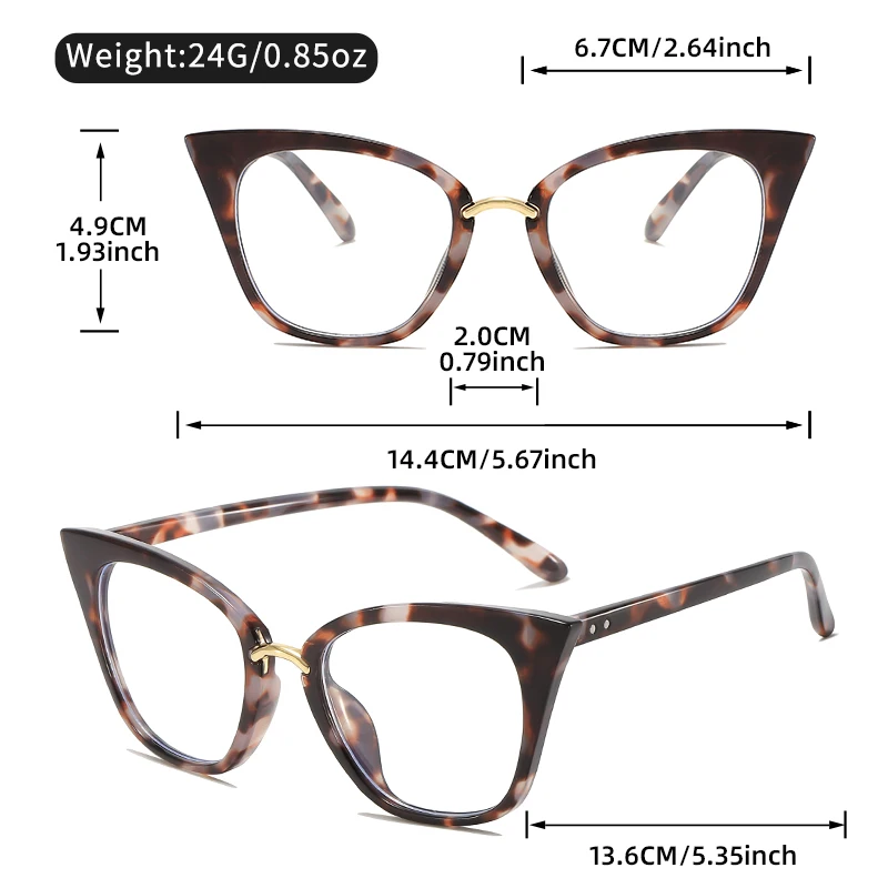 Ultra-light and fashionable large-framed cat-eye anti-blue light glasses are simple and versatile sunglasses for shooting - Image 6