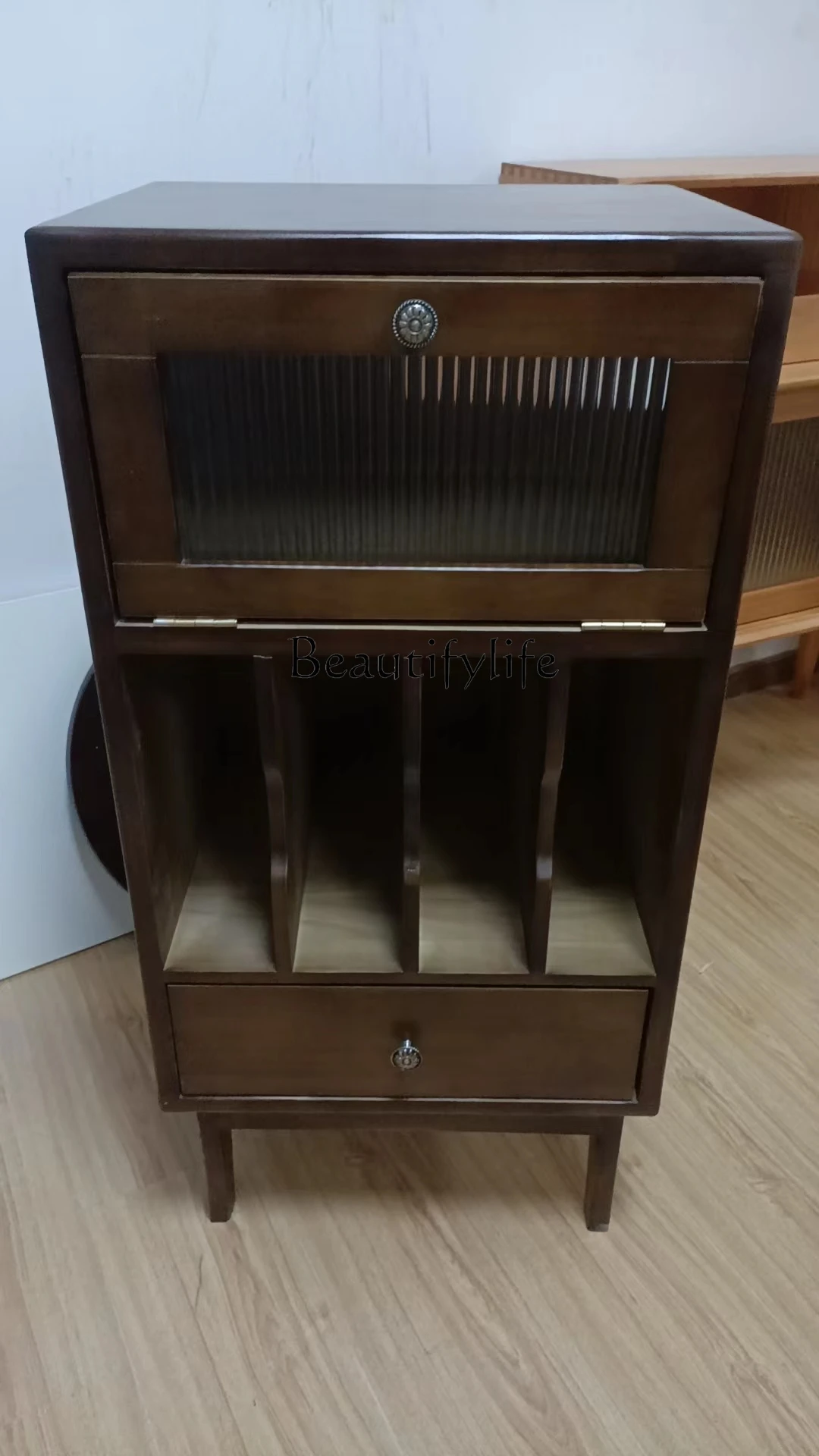 Retro Jukebox Shelf Audio Storage Table Con Cassetto