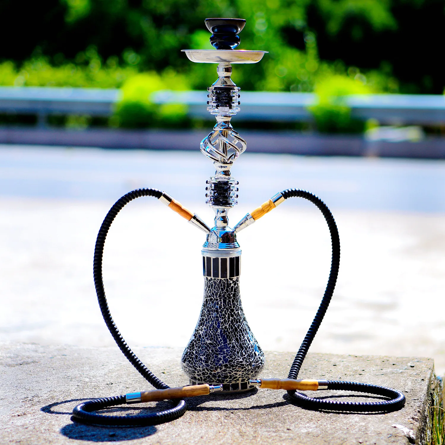 Bong Buyglass Hookah Pipe With Accessories - Mirror Mosaic Narguile For  Home & Outdoor