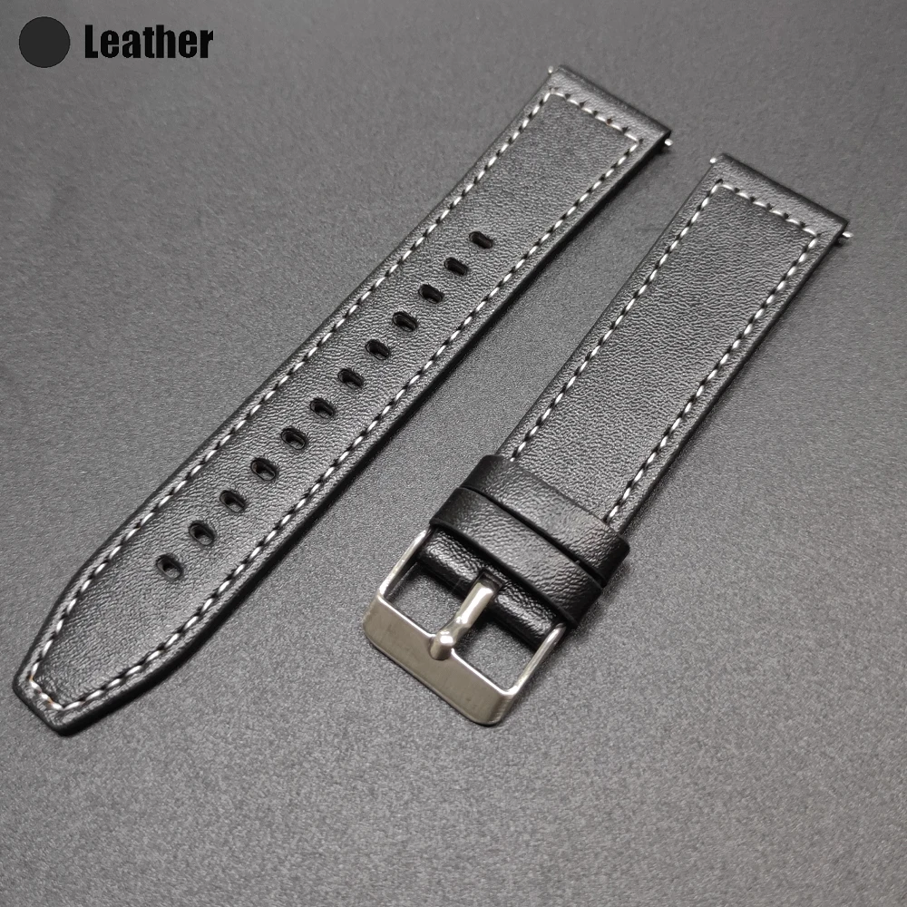 Premium Leather Smartwatch Band, 20/22mm - Elegant Wrist Strap Bracelet