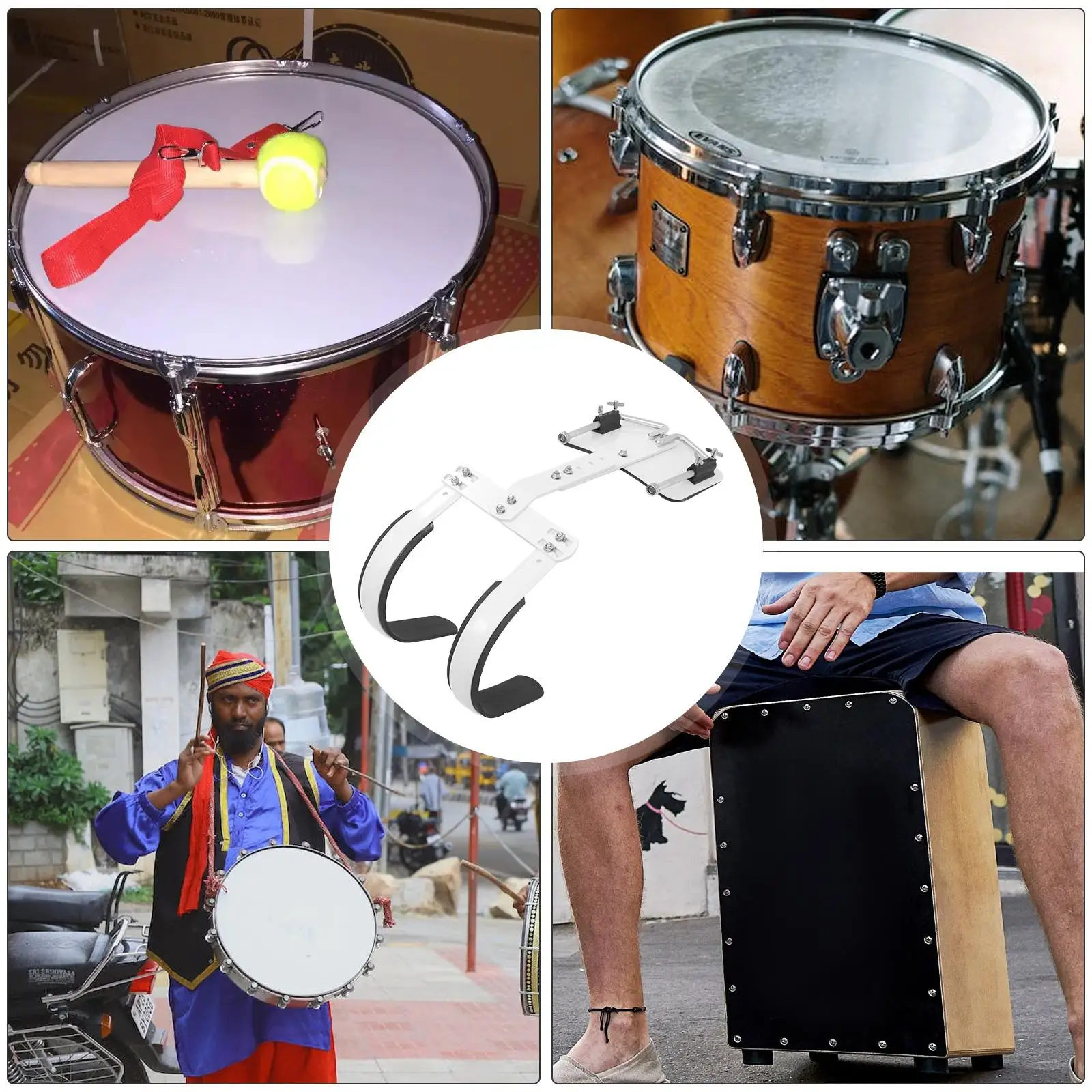 Snare Drum Back Stand Accessories Kit Shoulder Strap Aluminum Alloy Carrier Holder