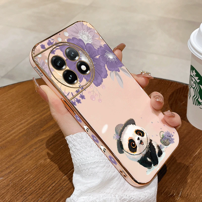Flower Panda Luxury Plating Phone Case Cover