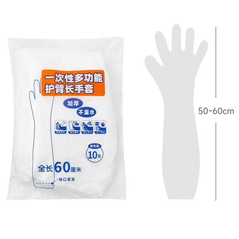 Disposable Gloves 10-30pcs Disposable Gloves Upgrade Long Sleeve Gloves for Kitchen Bathroom Cleaning Tools Women Housewife Cleaning Glove