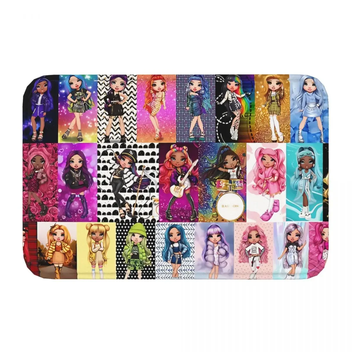 Rainbow High Dolls Anti-Slip Doormat Living Room Mat All Characters Floor Carpet Entrance Door Rug Home Decorative