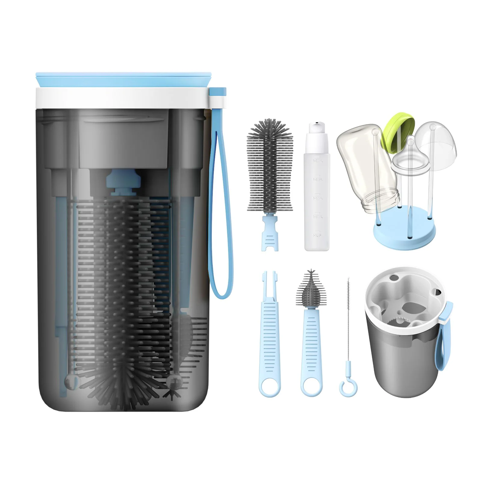 Portable Baby Bottle Brush Kit Travel Cleaning Set