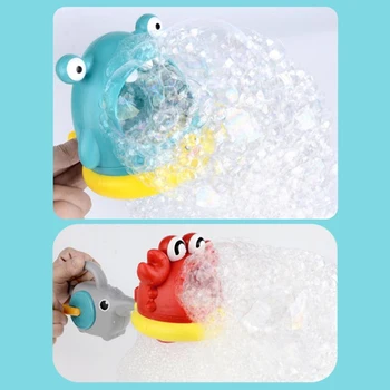 Bath Toys Cute Cartoon Crabs Shark Swimming Manual Bubble Bathtub Machine Toy For Children Baby Kids Bathing Gifts 1