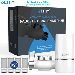 Advanced Faucet Water Filter System - Reduces Lead, Chlorine & Odor, NSF Certified, Long-Lasting Purification (1xHost and 4xFilter)