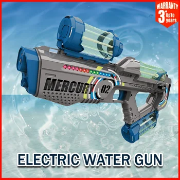 2025 Summer Electric Water Gun Children Toy Fully Automatic Continuous Shooting Water Gun with Sound Effects Luminous Efficacy