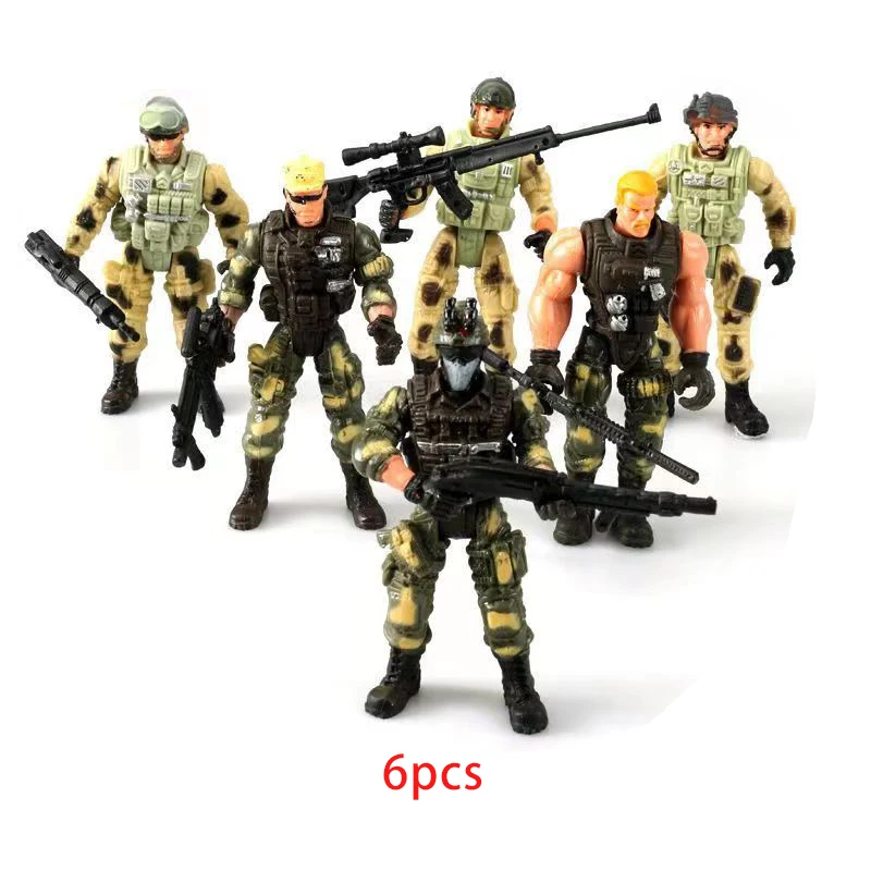 

10CM Multi-joint movable little Man SWAT Common Soldier Mercenary Zombie Toy Model Scene simulation DIY Gift