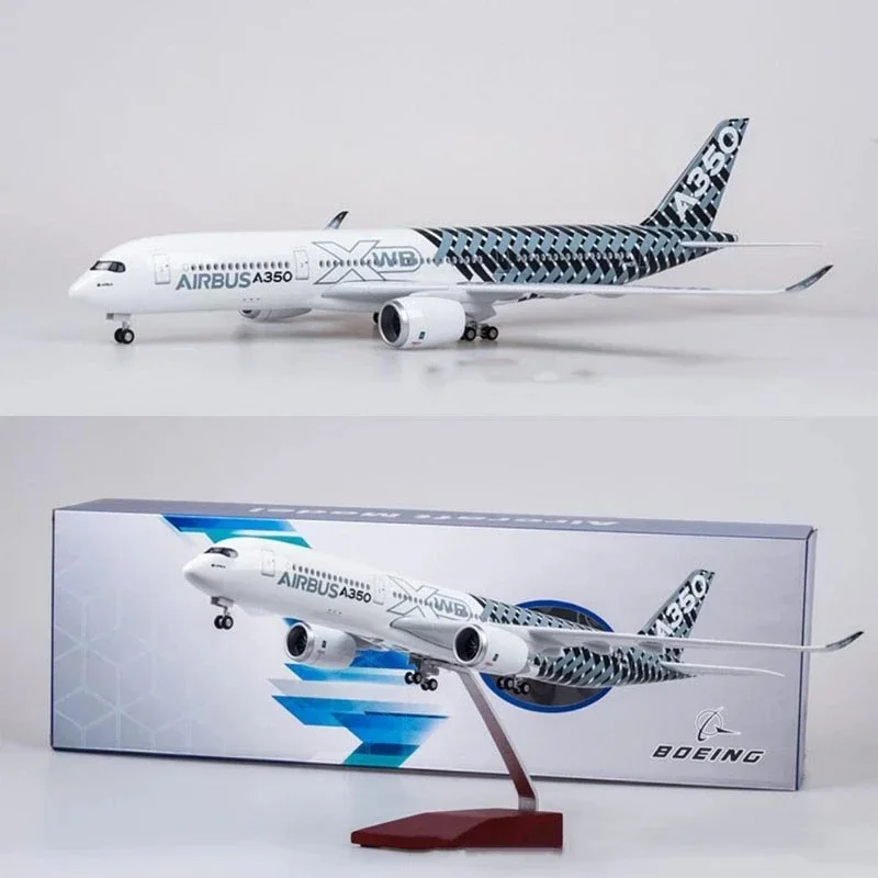 

Resin Plane 47CM 1/142 Scale Airplane Airbus A350 Prototype XWB Airline Plane Model W Light Wheel Diecast Plastic For Collection