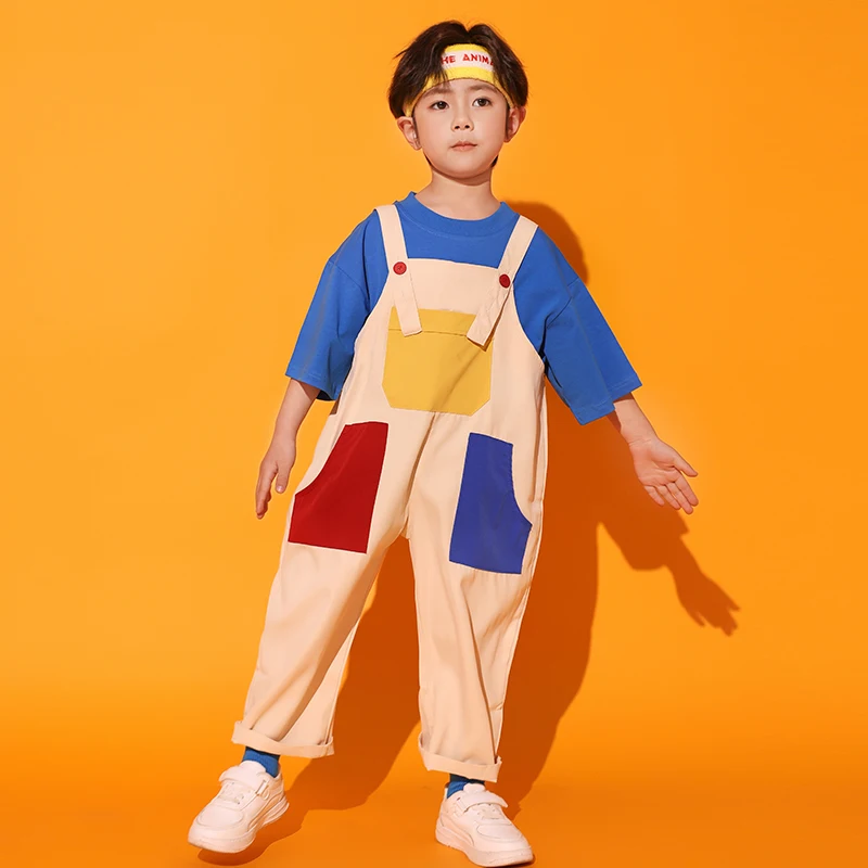 Boys Hip Hop Clothing Loose Overalls Girls Cargo Pants Kids Dungaree Joggers Child Jumpsuit Street Dance Romper Teen Streetwear