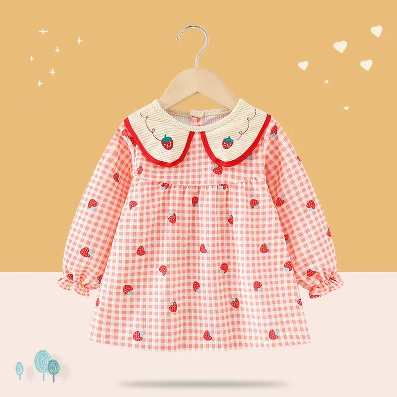 Waterproof Corduroy Apron for Girls Baby Feeding Smock Children Eating Gown Dirt Resistant Autumn Winter Fashionable Toddler Gir
