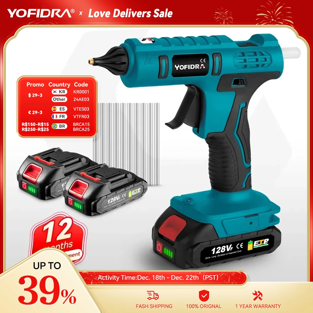 Yofidra 100W 260 ° Pistola Per Colla A Caldo Ad Alta Temperatura Per Arti E Fai Da Te Strumento Di Riparazione Del Calore Pistola Elettrica Per Colla 