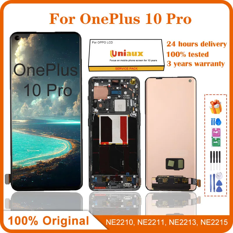

Original AOMLED For Oneplus 10 Pro LCD 10pro Display Touch Screen Digitizer Assembly Replacement 1+10 Pro NE2210 LCD with frame