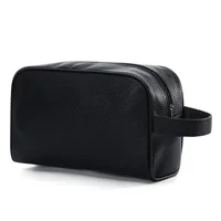 Men‘s fashion Makeup Travel Cosmetic Bag Zipper Makeup Bags Cosmetics Organizer Purse PU Leather Toiletry Handbag Neceser 1