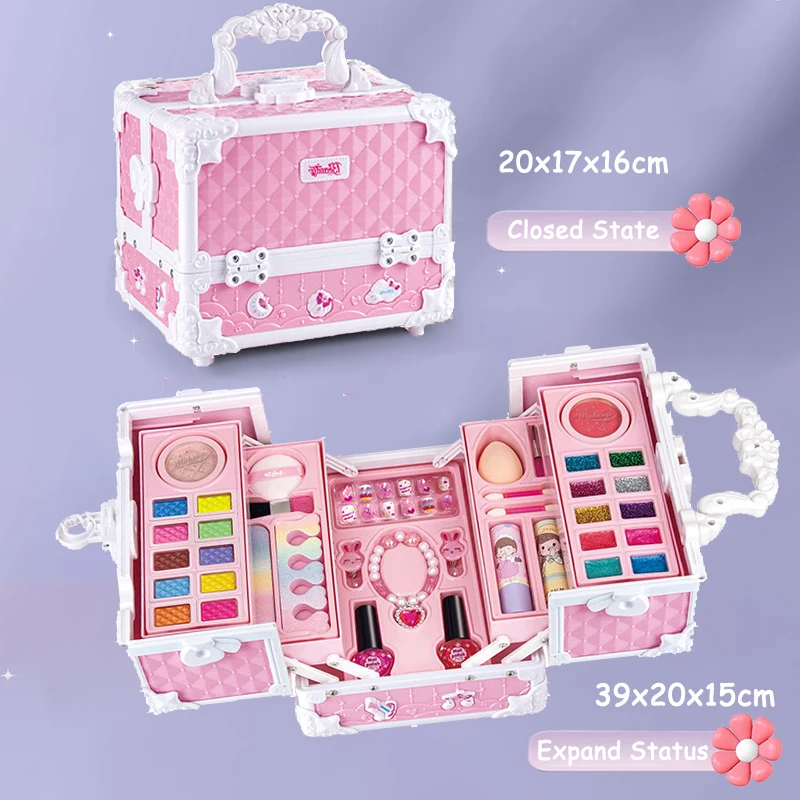 Girl Simulation Pretend Princess Makeup Toys Play House Children Cosmetics Lipstick Eyeshadow Set makeup toy princess pretend toys For Kids Party Cosplay Game