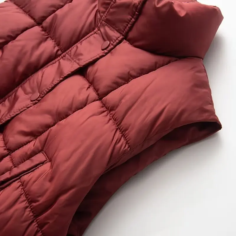 Vest Jackets Women's Coat Sleeveless Outwear Cropped Top Solid With Button 2024 inszart Elegant Pockets Black Waistcoat Jackets