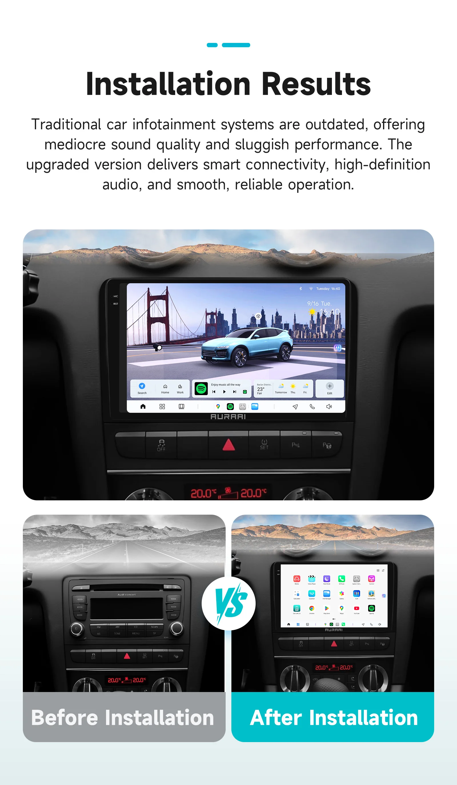 8G+256G AURAAI 2K Bildschirm für Audi A3 2 8P S3 2 RS3 1 2006-2013 Autoradio CarPlay Android Auto 4G WLAN GPS BT DSD ADAS Dual-Mikrofon – Detail 3
